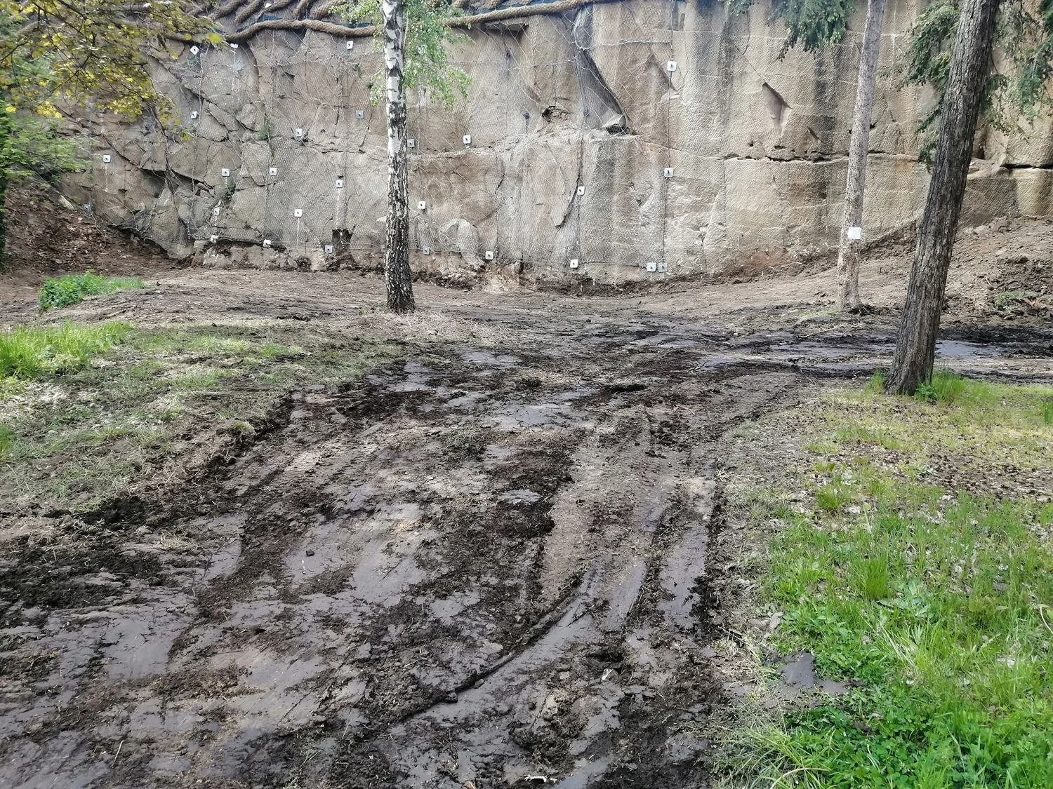 Výkop pro inženýrské sítě na pozemku